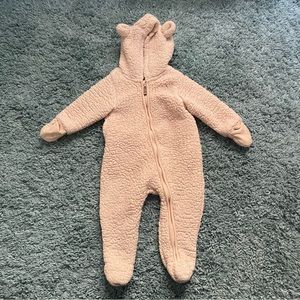H&M Faux Shearling Baby Bear Overall - Size 6-9M